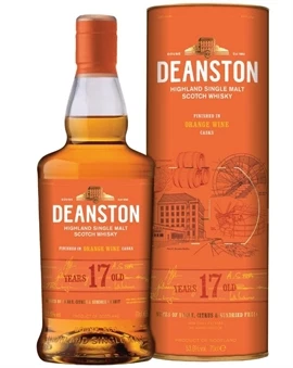 Deanston 17 år Orange Wine Cask Finish flaske i varm ravfarve